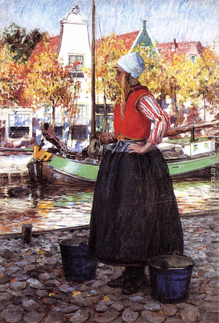 Woman Along Canal painting - George Hitchcock Woman Along Canal art painting